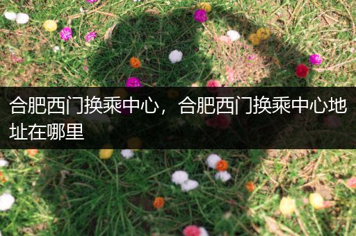 合肥西门换乘中心,合肥西门换乘中心地址在哪里