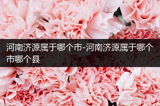 河南济源属于哪个市-河南济源属于哪个市哪个县