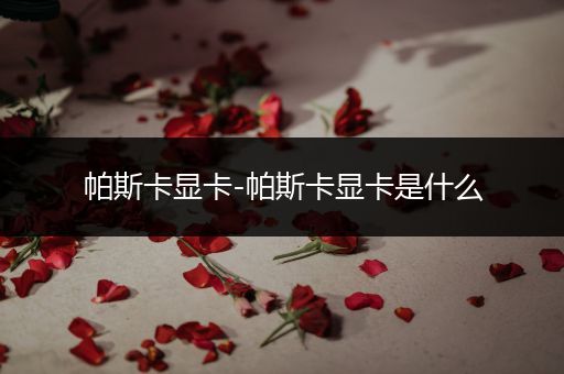 帕斯卡显卡-帕斯卡显卡是什么