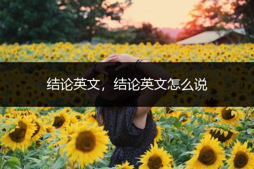 结论英文,结论英文怎么说