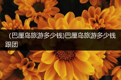 (巴厘岛旅游多少钱)巴厘岛旅游多少钱跟团