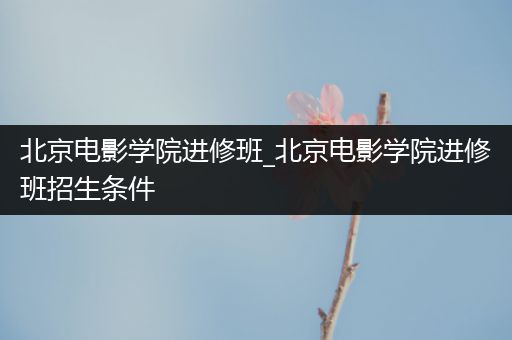 北京电影学院进修班_北京电影学院进修班招生条件
