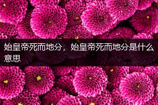 始皇帝死而地分,始皇帝死而地分是什么意思