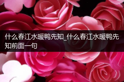 什么春江水暖鸭先知_什么春江水暖鸭先知前面一句