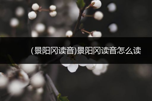 (景阳冈读音)景阳冈读音怎么读