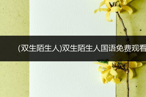 (双生陌生人)双生陌生人国语免费观看