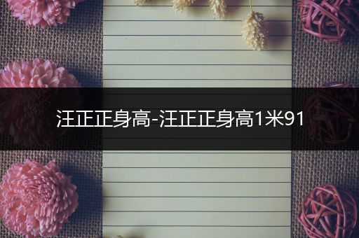 汪正正身高-汪正正身高1米91