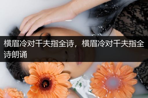 横眉冷对千夫指全诗,横眉冷对千夫指全诗朗诵