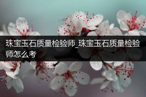 珠宝玉石质量检验师_珠宝玉石质量检验师怎么考