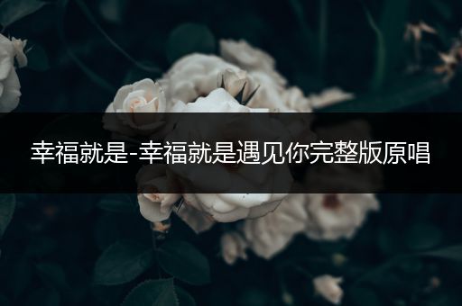 幸福就是-幸福就是遇见你完整版原唱
