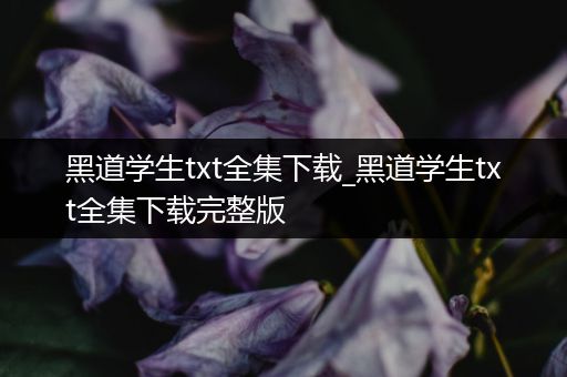黑道学生txt全集下载_黑道学生txt全集下载完整版