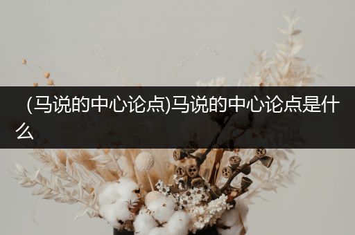 （马说的中心论点)马说的中心论点是什么