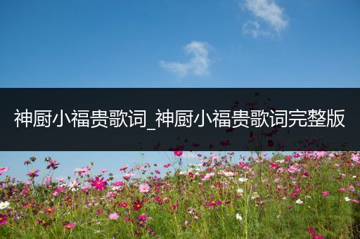 神厨小福贵歌词_神厨小福贵歌词完整版