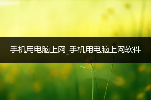 手机用电脑上网_手机用电脑上网软件