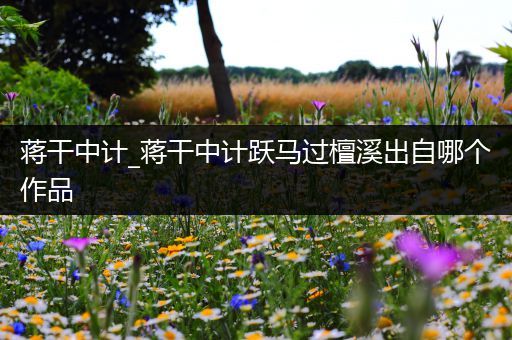 蒋干中计_蒋干中计跃马过檀溪出自哪个作品