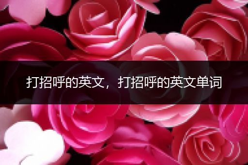 打招呼的英文,打招呼的英文单词