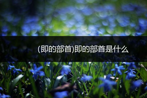 (即的部首)即的部首是什么