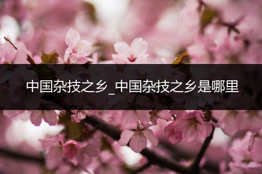 中国杂技之乡_中国杂技之乡是哪里