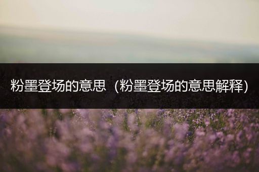 粉墨登场的意思(粉墨登场的意思解释)