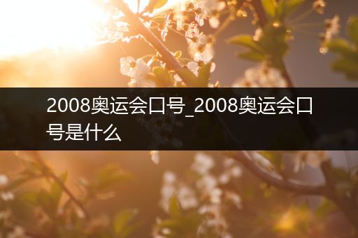 2008奥运会口号_2008奥运会口号是什么