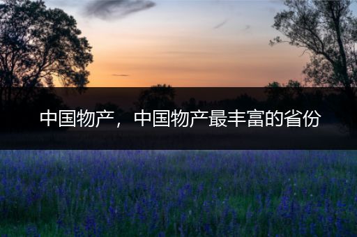 中国物产,中国物产最丰富的省份