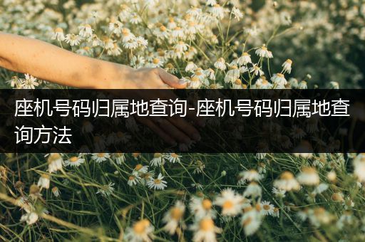 座机号码归属地查询-座机号码归属地查询方法