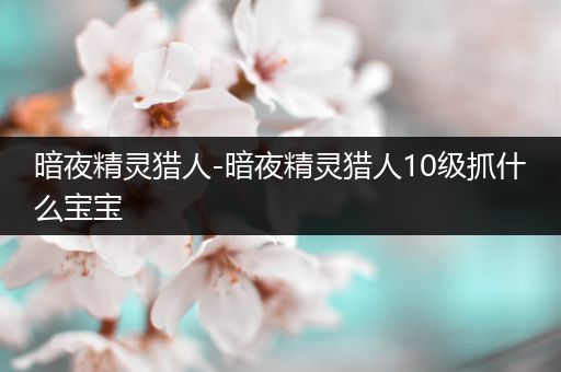 暗夜精灵猎人-暗夜精灵猎人10级抓什么宝宝
