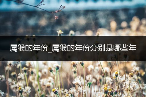 属猴的年份_属猴的年份分别是哪些年
