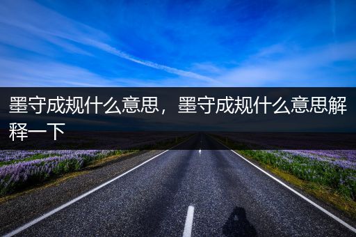 墨守成规什么意思,墨守成规什么意思解释一下