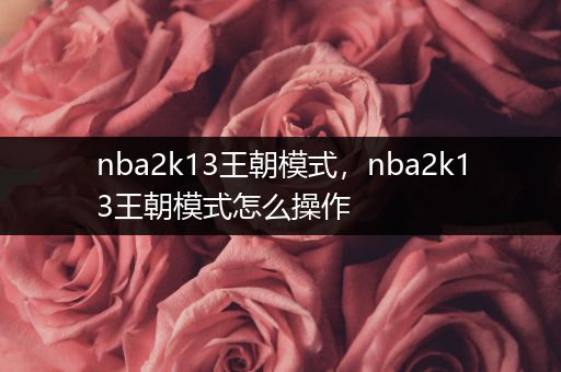 nba2k13王朝模式,nba2k13王朝模式怎么操作
