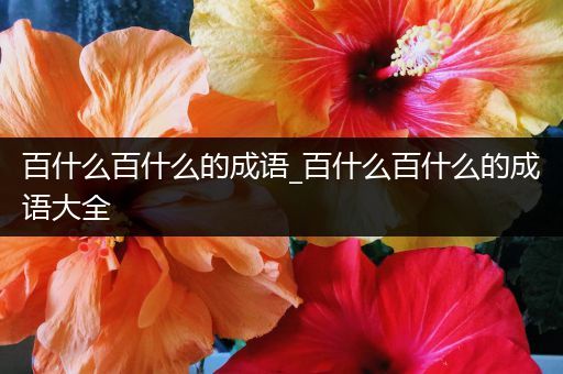 百什么百什么的成语_百什么百什么的成语大全