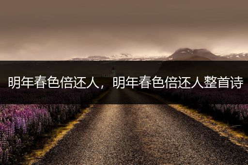 明年春色倍还人,明年春色倍还人整首诗