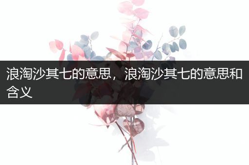 浪淘沙其七的意思,浪淘沙其七的意思和含义