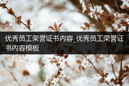 优秀员工荣誉证书内容_优秀员工荣誉证书内容模板