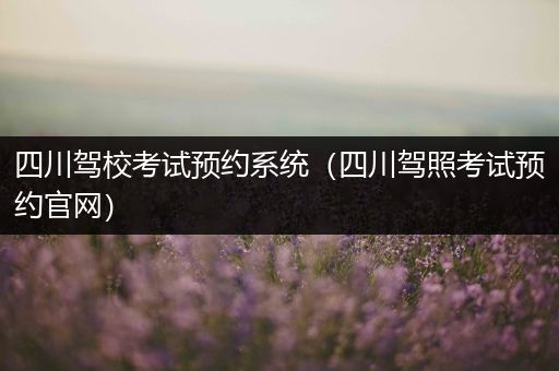 四川驾校考试预约系统（四川驾照考试预约官网）