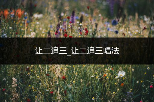 让二追三_让二追三唱法