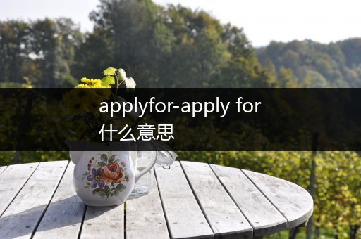 applyfor-apply for什么意思