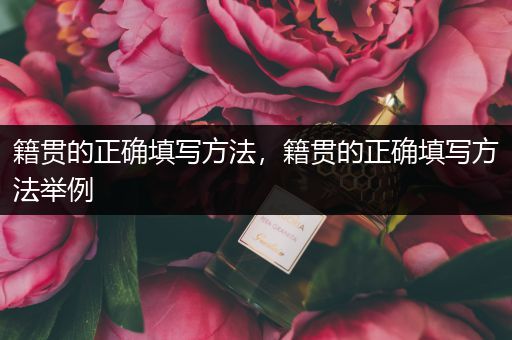 籍贯的正确填写方法，籍贯的正确填写方法举例