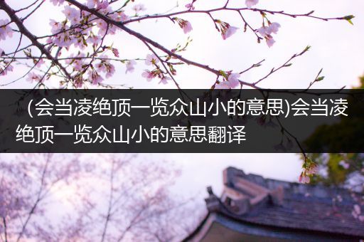 (会当凌绝顶一览众山小的意思)会当凌绝顶一览众山小的意思翻译