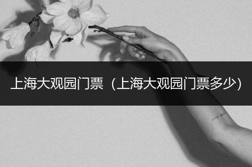 上海大观园门票（上海大观园门票多少）