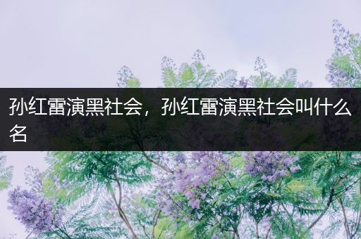 孙红雷演黑社会，孙红雷演黑社会叫什么名