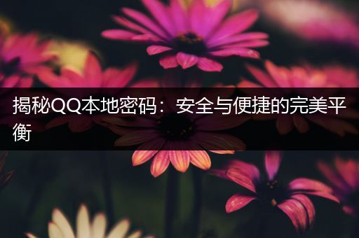 揭秘QQ本地密码：安全与便捷的完美平衡