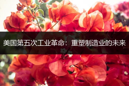 美国第五次工业革命：重塑制造业的未来