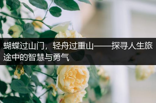 蝴蝶过山门，轻舟过重山——探寻人生旅途中的智慧与勇气