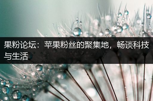 果粉论坛：苹果粉丝的聚集地，畅谈科技与生活