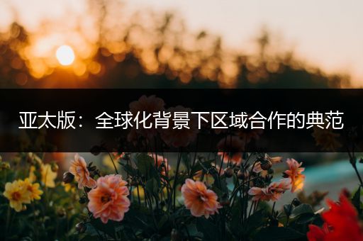 亚太版：全球化背景下区域合作的典范