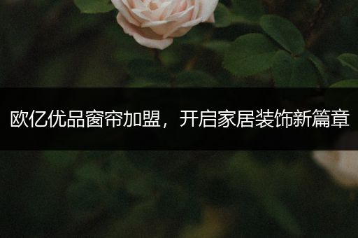 欧亿优品窗帘加盟，开启家居装饰新篇章