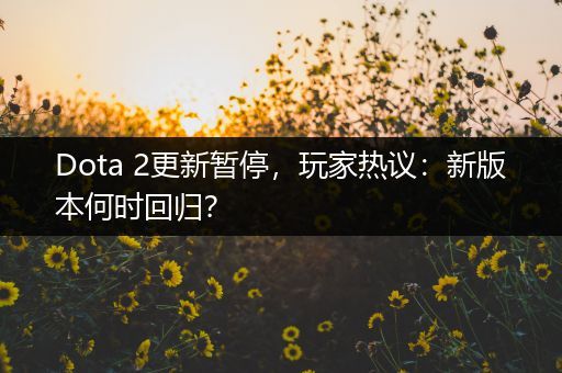 Dota 2更新暂停，玩家热议：新版本何时回归？