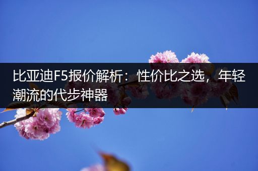 比亚迪F5报价解析：性价比之选，年轻潮流的代步神器