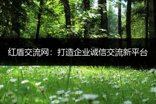 红盾交流网：打造企业诚信交流新平台